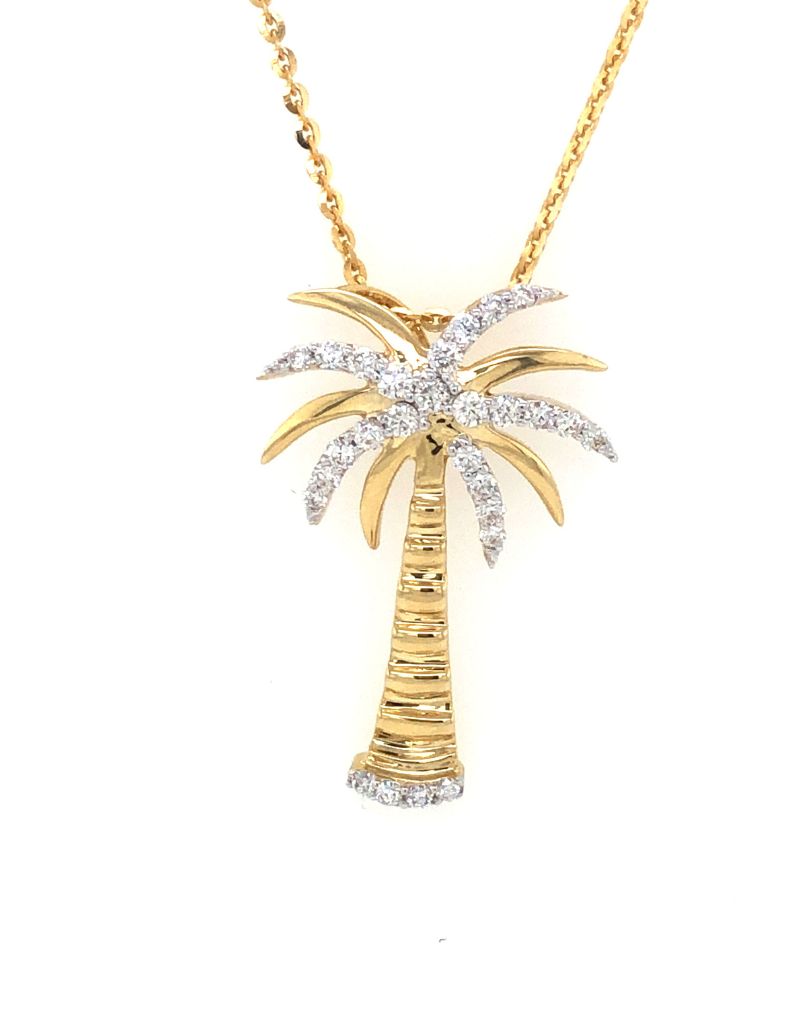 Buy Amanda Rose Collection Sterling Silver Diamond Palm Tree Pendant  Necklace for Women on an 18 inch Sterling Silver Chain Online at Lowest  Price Ever in India | Check Reviews & Ratings -
