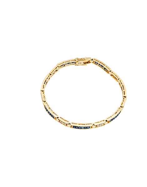 14KT Yellow Gold Sapphire and Diamond Bracelet | Grand Jewelers