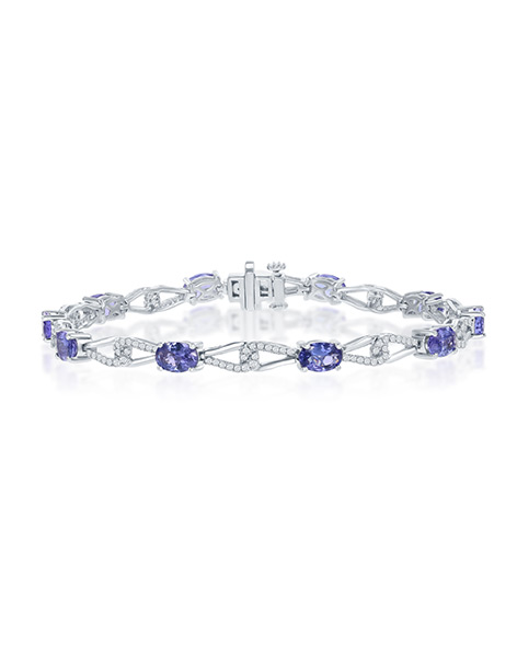 Buy Tanzanite Tennis Bracelet in Platinum Over Sterling Silver (6.50 In)  7.60 ctw at ShopLC.